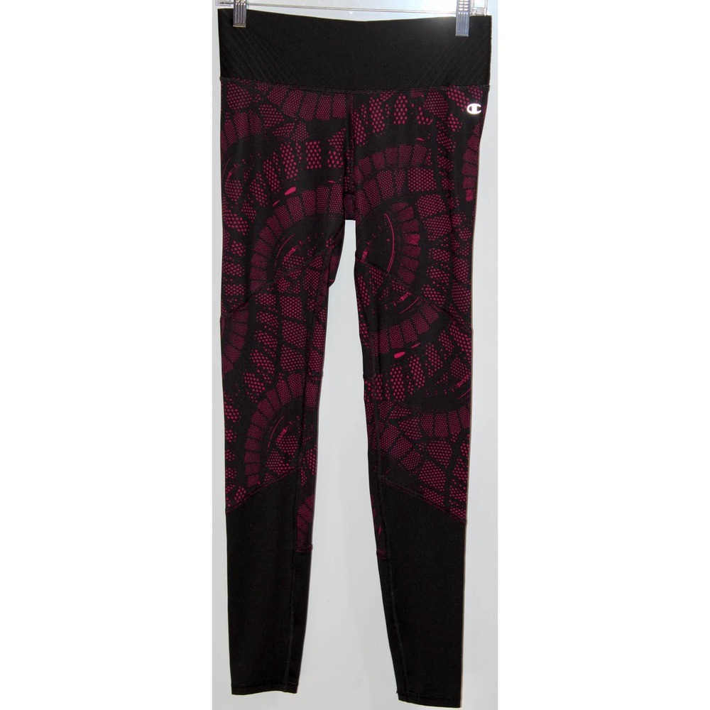 Champion Women's 6.2 Printed Run Tights with SmoothTec Band Berry Black Size M
